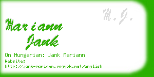 mariann jank business card